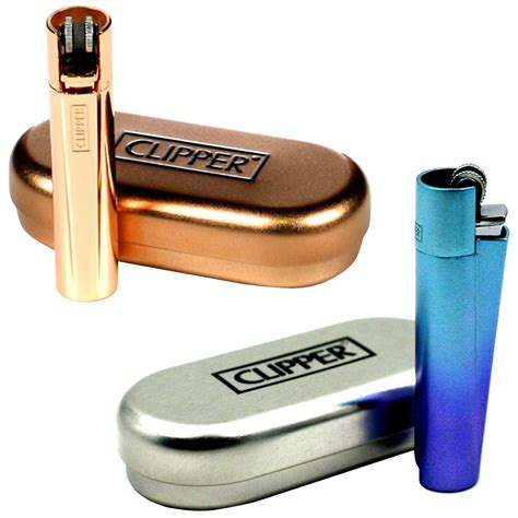 Metal Clipper Lighter Refillable Cigarette Gas Flint With T Tin Case