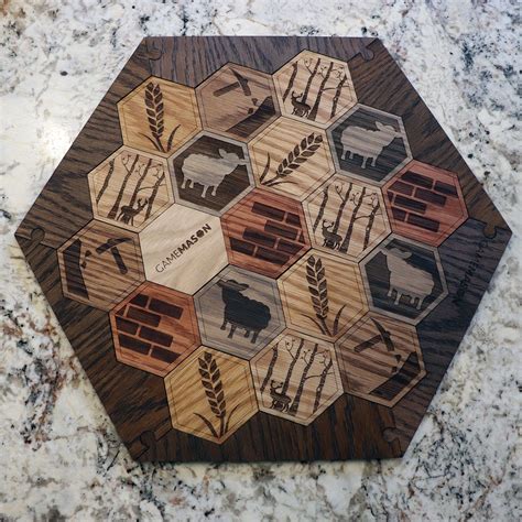 Deluxe Wooden Catan Set Oak With Insets 5 6 Player With Custom Box