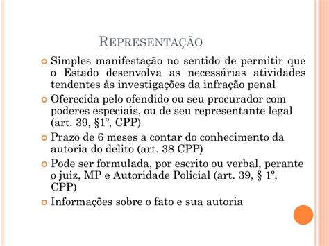 Crimes Condicionados A Representação