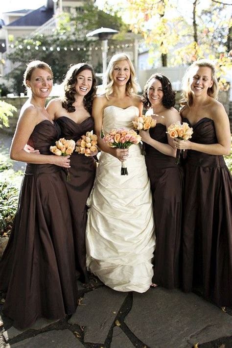 38 Cute Chocolate Brown Wedding Ideas Brown Bridesmaid Dresses Brown