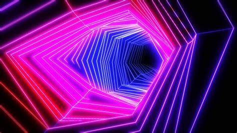 Video Stock A Tema Neon Low Poly Grid Tunnel 100 Royalty