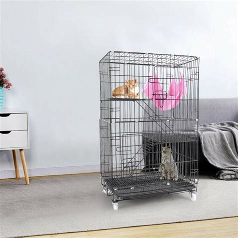 New Large Folding Collapsible Pet Cat Wire Cage Indoor Outdoor Playpen