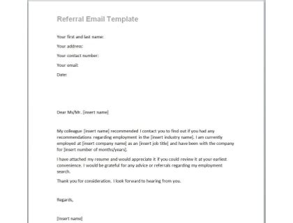 How to find the hiring manager's contact details. Referral Email Template Free Download