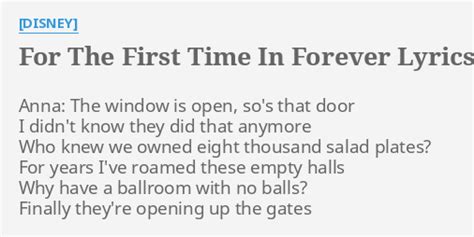 For The First Time In Forever Lyrics By Disney Anna The Window Is