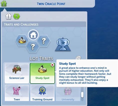 The Sims 4 Better Lot Trait Study Spot Cc The Sims