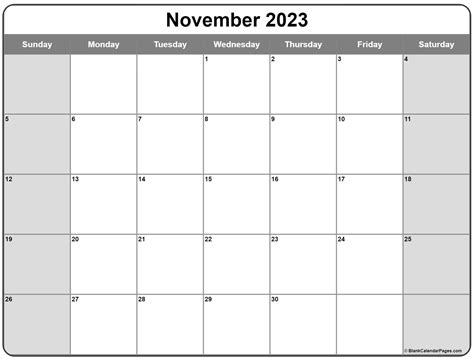 November 2023 Calendar Free Printable Calendar