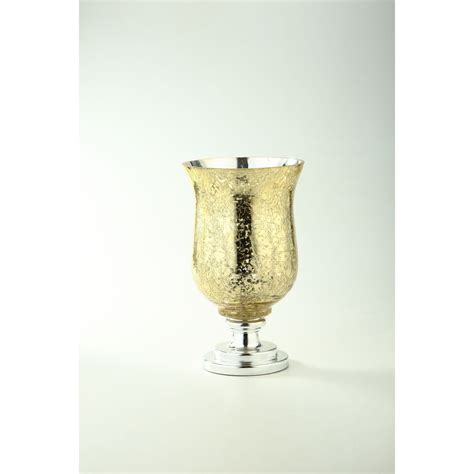 Cc Home Furnishings 12 Gold And Silver Hand Blown Mercury Glass