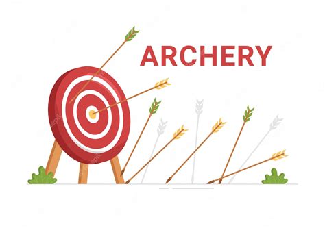 Premium Vector Archery Sport With Bow And Arrow Pointing At Target