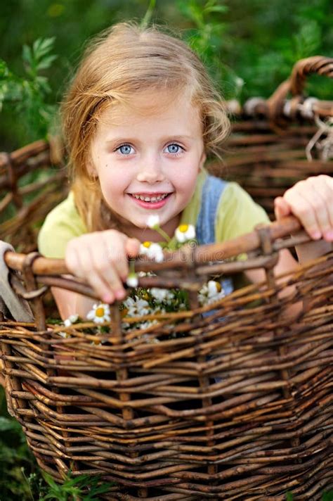 Portrait Of Little Girl Outdoors Stock Photo Image Of Nature Farm