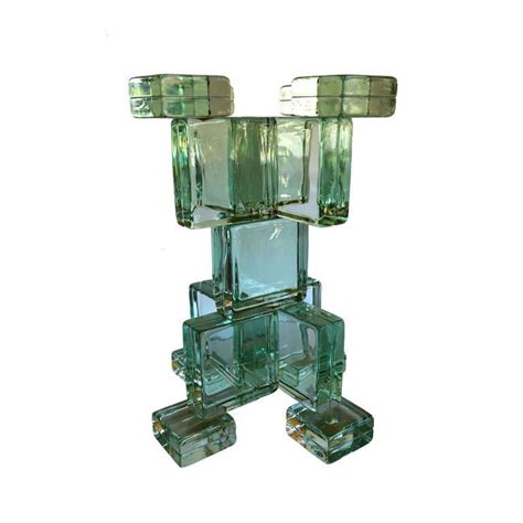 Italian Sculptural Glass Block Table Or Pedestal Base From A Unique