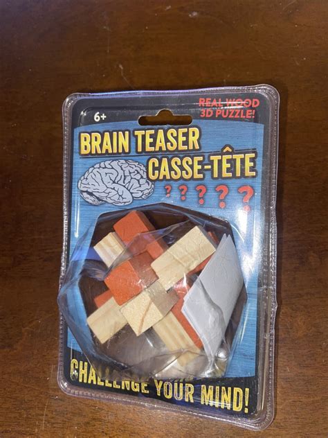 Brain Teaser Casse Tete Real Wood 3 D Puzzle New Factory Sealed