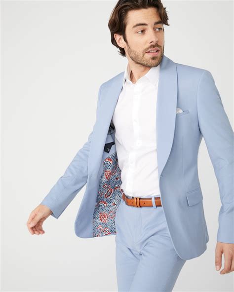 Slim Fit Light Blue Suit Blazer In 2020 Blue Suit Men Light Blue