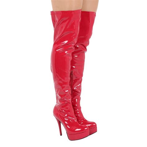 new womens sexy thigh high fetish platform stiletto heel full zip boots size 3 8 ebay