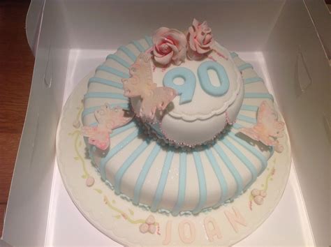90th Birthday Cake Pretty Colours 90th Birthday Cakes Cupcake