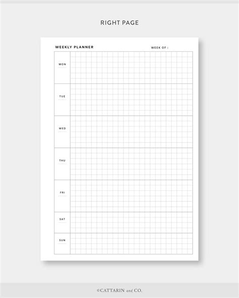 A5 Undated Weekly Planner Grid Paper Week On Two Pages Wo2p 5x5 Graph