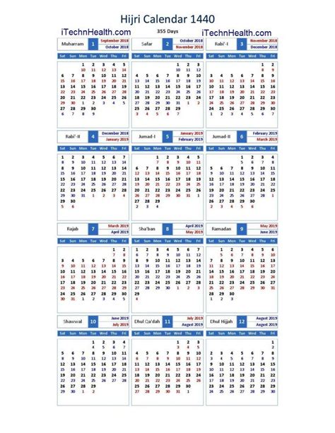 Once the moon is sighted, the new month commences. 2019 calendar arabic | Calendars 2021