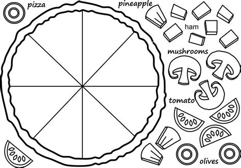 Pizza Coloring And Fractions Libros De Tela Libros De Fieltro Fichas