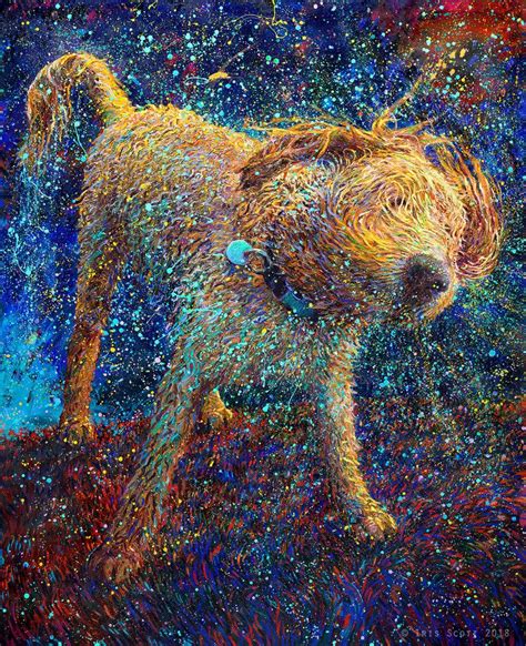 Shakin Dogs — Iris Scott Finger Painting Painting Dog Artwork