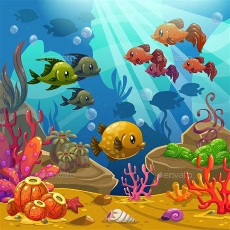 Underwater World | Underwater painting, Under the sea drawings