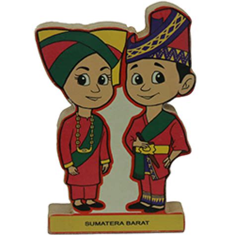 Baju tradisional untuk pengantin sumatera barat umumnya berwarna merah dengan akseoris lengkap. Baju Adat Sumatera Barat Kartun - Adimerdeka.com