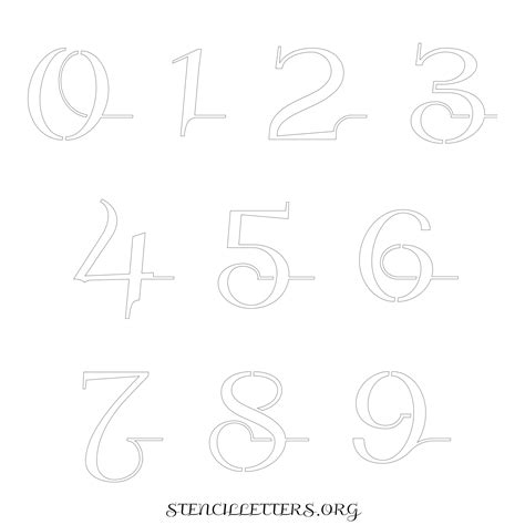 Free Printable Numbers Stencils Design Style 118 Formal Stencil