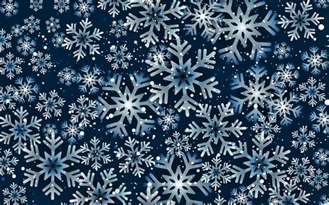 Download Wallpapers Blue Snowflakes Background 4k Snowflakes Patterns