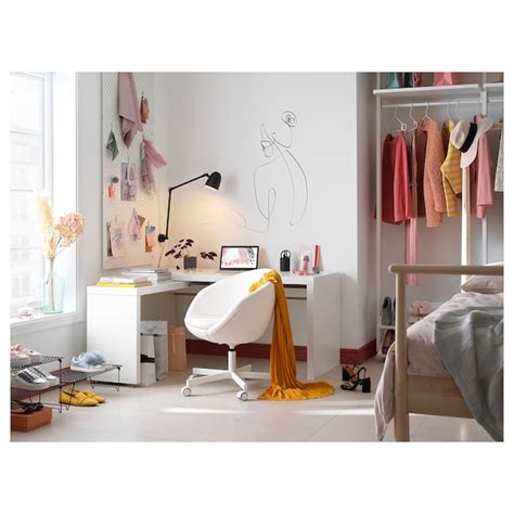 61cm/110cm on the l end. MALM white, Desk with pull-out panel, 151x65 cm - IKEA