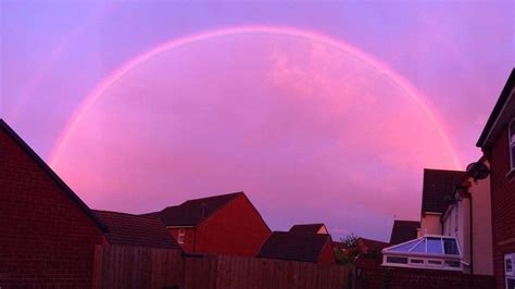 Rare Pink Rainbow Spotted In Sky Over Bristol Bbc News