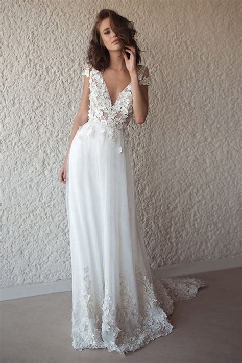 Https://wstravely.com/wedding/a Line Wedding Dress Lace Tulle Backless Sleeves