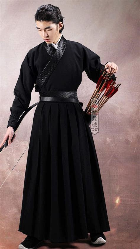 Chinese Traditional Black Archer Hanfu Uniform For Men Hmm Put It In