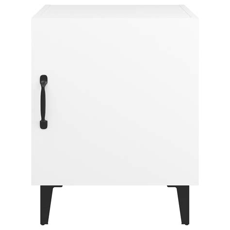 Bedside Cabinet White Engineered Wood Modernique