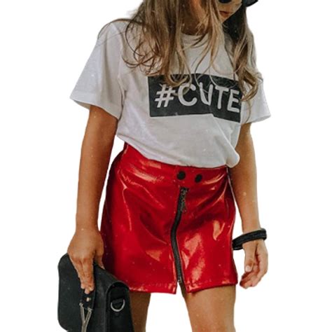 Suefunskry Suefunskry Baby Girls Outfits Leather Mini Skirt Kids