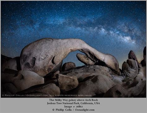 Milky Way Galaxy Over Arch Rock Joshua Tree National Park California