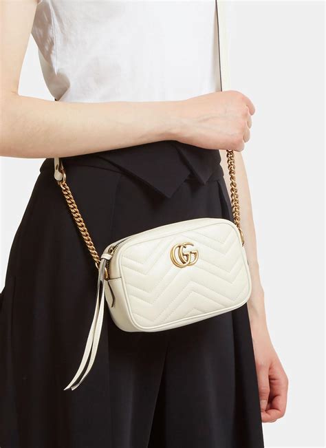 Gucci Gg Marmont 20 Top Handle Bag In Mystic White Keweenaw Bay