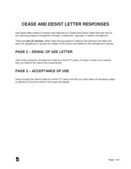 You prepare your team with the resources. Free Cease and Desist Response Letters - Templates and ...