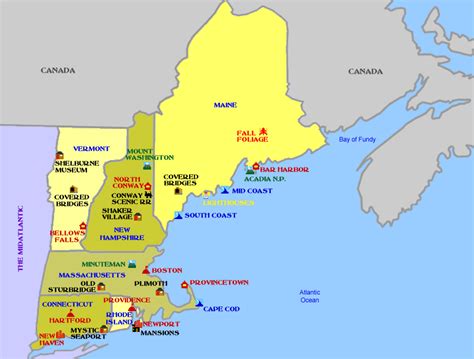 The new england map covers northern nsw from tamworth in the south to the queensland border in the north, from guy fawkes river national park in the east to warialda and manilla in the west. cool New England Map | New england states, England map ...