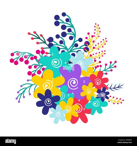 Illustration Of Colorful Flower Bouquet Stock Photo Alamy