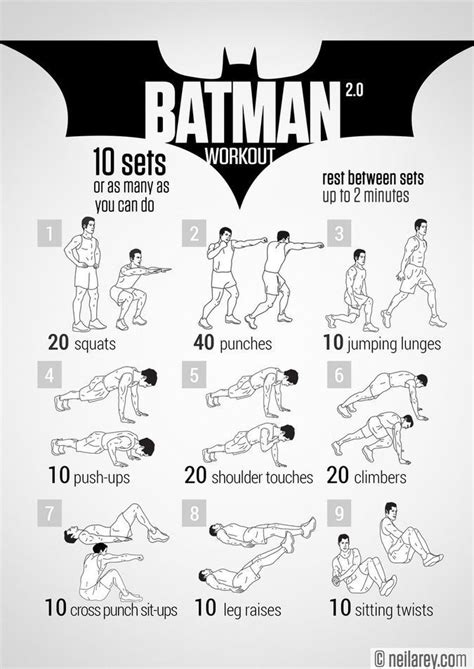 Muscular Strength Fitness Neila Rey Batman Workout Program With 9 Sets