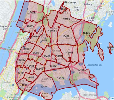 Bronx Zip Code Map