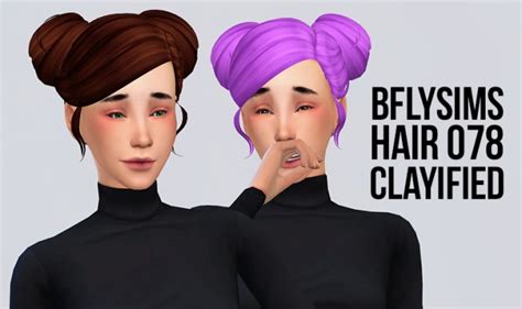 Butterflysims Hair 078 Clayified Recolored At Simserenity Sims 4 Updates