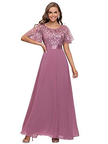 Ever Pretty Womens Embroidery Maxi Party Dress Chiffon Evening Dress