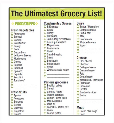 Notion Template Grocery List Free