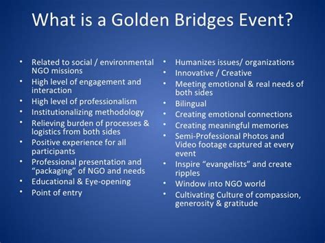 Golden Bridges Strategic Planning March 2009