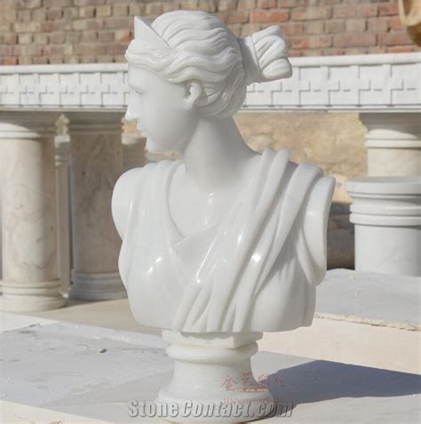 Pure White Marble Woman Head Statue From China