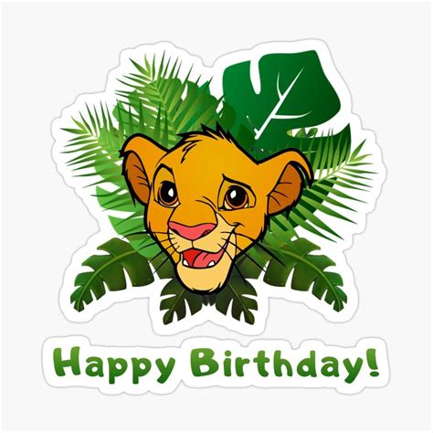 Happy Birthday Lion King Simba Sticker By Rotembutzian In 2021
