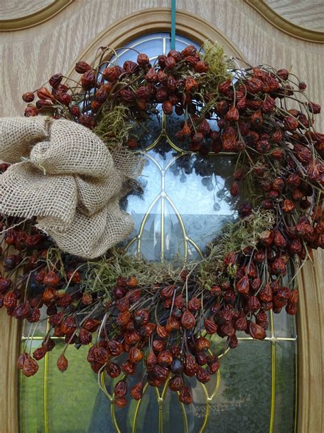 Rose Hip Wreath Dried Wreath Autumn Wreath Fall Wreath Natural Wreath