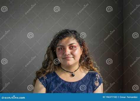 Portrait Of Latin Mexican Woman Looking At Camera Stock Photo Image