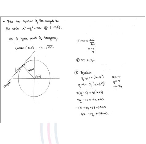 Advanced Geometry The Circle 2 Notes Touching Circles Equations In Gf