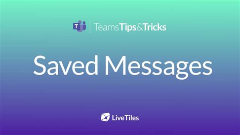 How To Create Saved Messages In Microsoft Teams Youtube
