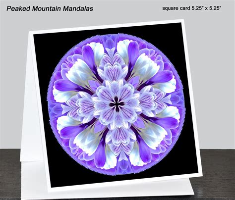 Nature Mandala Note Card Kaleidoscopic Purple Crocus Flower Etsy